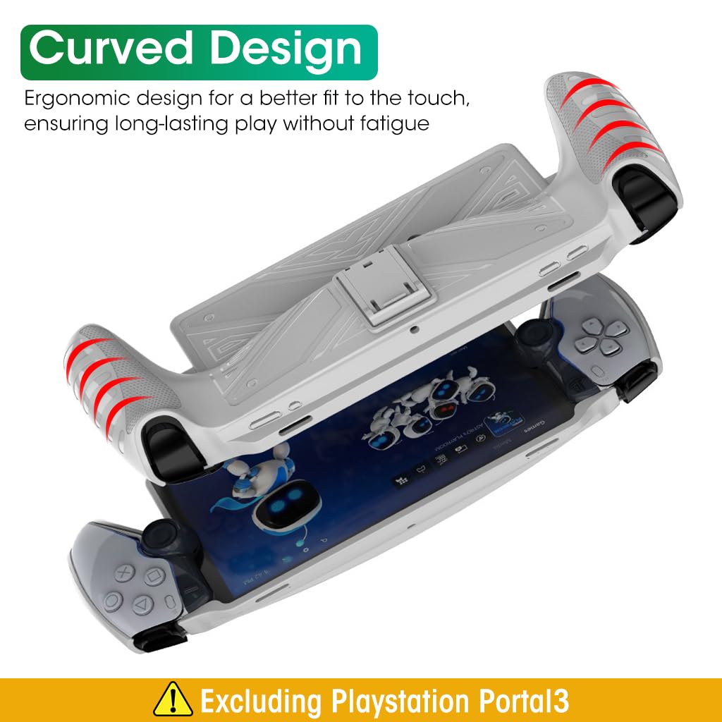 ZORBES Protective Case Cover for Playstation Portal Game, TPU Protective Skin Cover for Playstation Game Console with Kickstand, Anti-Scratch Protective Cover for Playstation Portal Game Machine Protector ZORBES Protective Case Cover for Playstation Portal Game, TPU Protective Skin Cover for Playstation Game Console with Kickstand, Anti-Scratch Protective Cover for Playstation Portal Game Machine Protector
